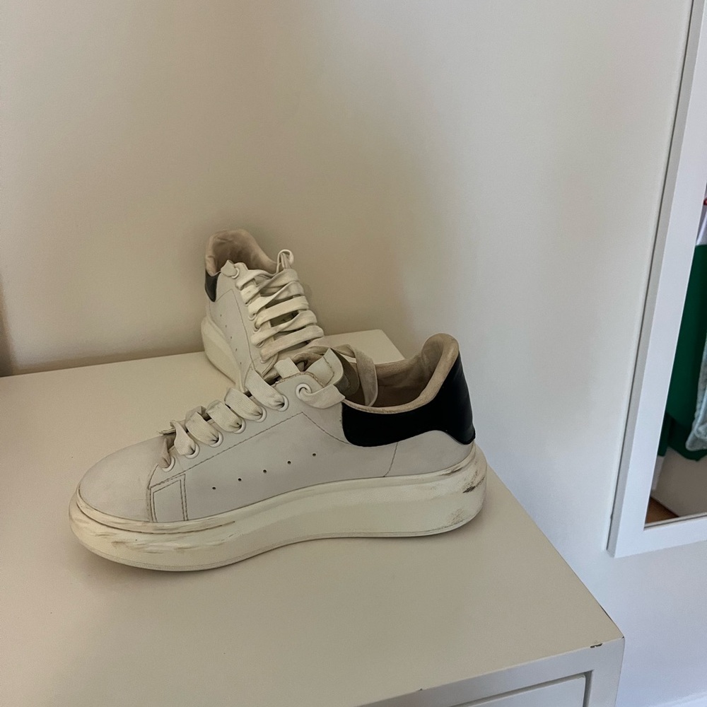 White and Black Platform Sneakers